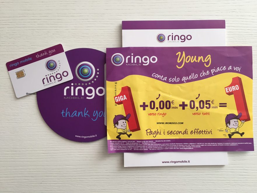 Ringo Mobile Young: SIM, bloc notes e volantino