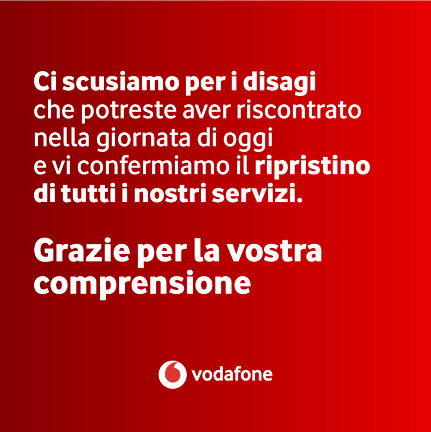 Vodafone Italia: servizi down 21 giugno 2024